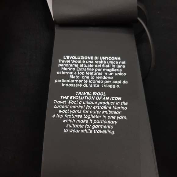 GRAN SASSO Black 100% Wool Long Sleeved Polo Shirt Size 54 Fine Travel Wool NEW - Picture 10 of 15